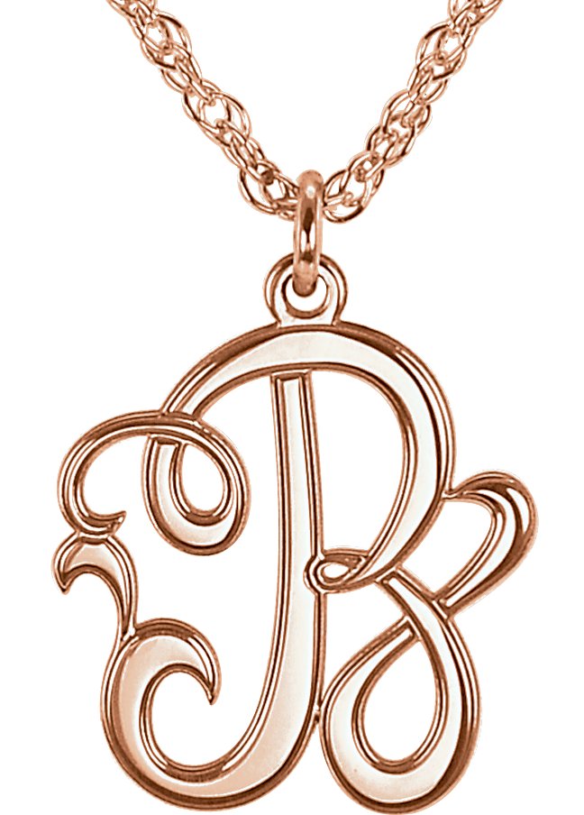Single Letter Script Monogram Necklace