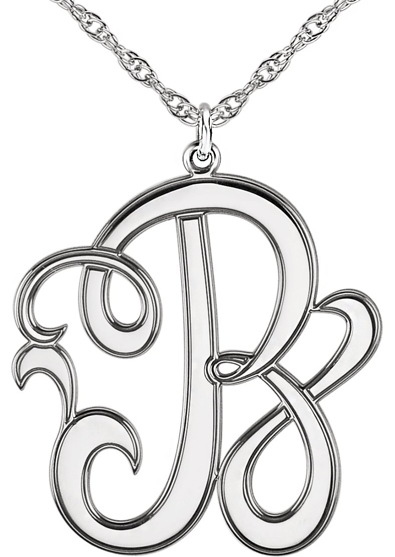 Single Letter Script Monogram Necklace