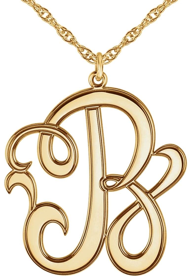 Single Letter Script Monogram Necklace