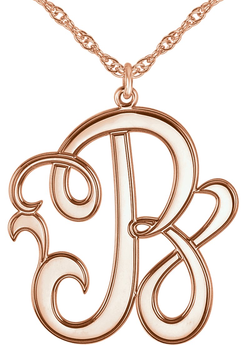 Single Letter Script Monogram Necklace