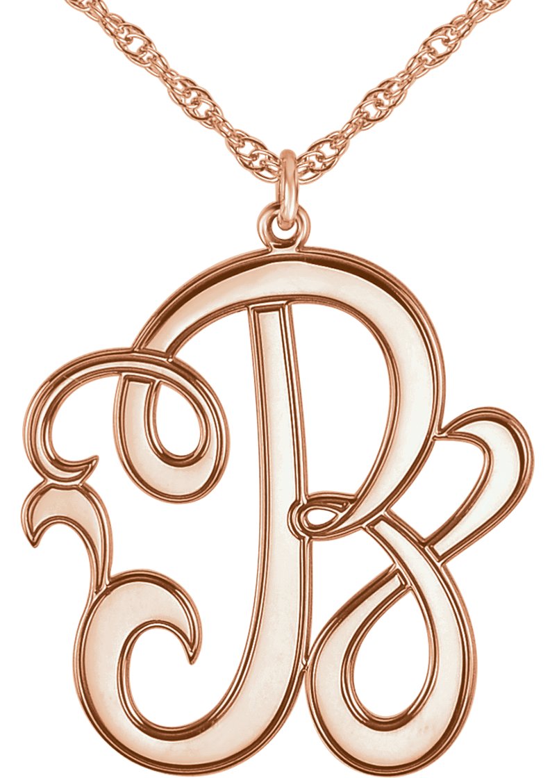 Single Letter Script Monogram Necklace