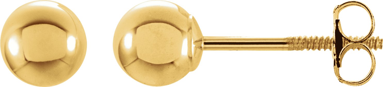 14K Yellow 3 mm Ball Stud Earrings