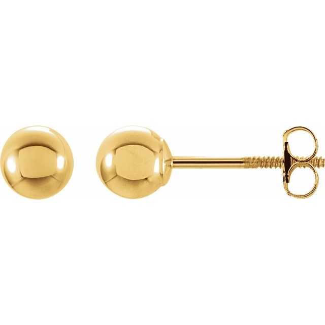 14K Yellow 5 mm Ball Stud Earrings