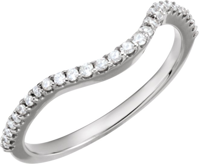 14K White 1/6 CTW Natural Diamond Band 