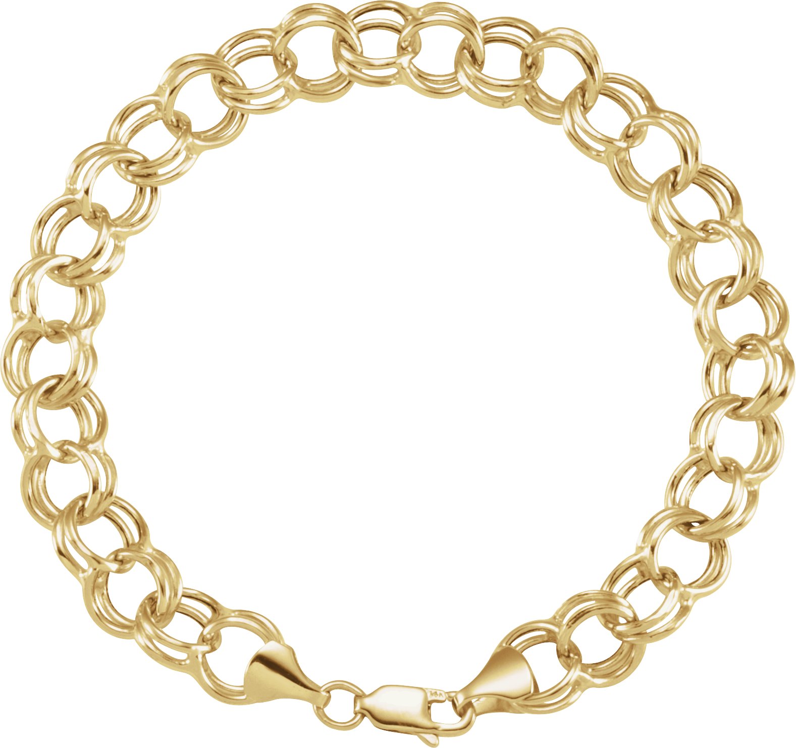 14K Yellow 5.7 mm Hollow Double Link Charm 7.25" Chain
