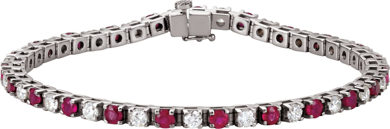14K White Ruby and 2 .33 CTW Diamond 7 inch Bracelet Ref. 9069994