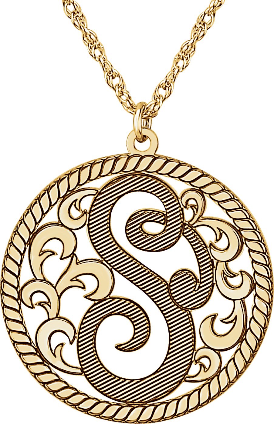 25 mm Single Letter Script Monogram Necklace