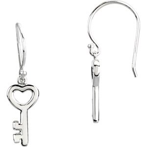 Sterling Silver Key Earrings