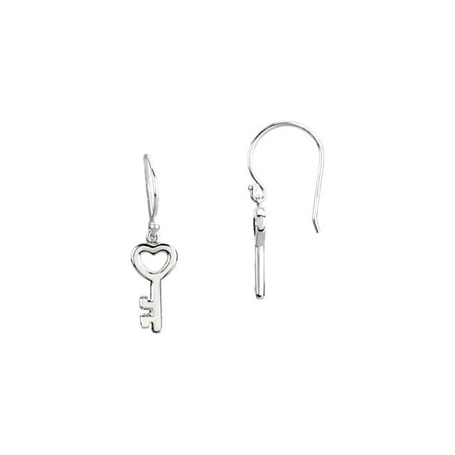 Sterling Silver Key Earrings