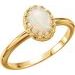 14K Rose Natural White Opal Crown Ring