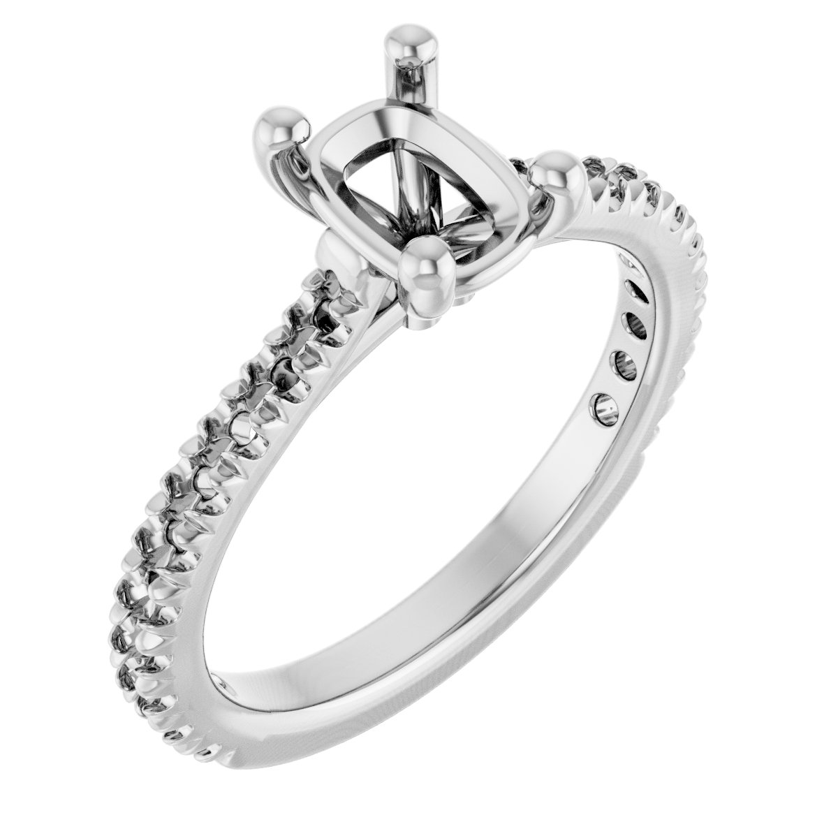French-Set Accented Engagement Ring or Band