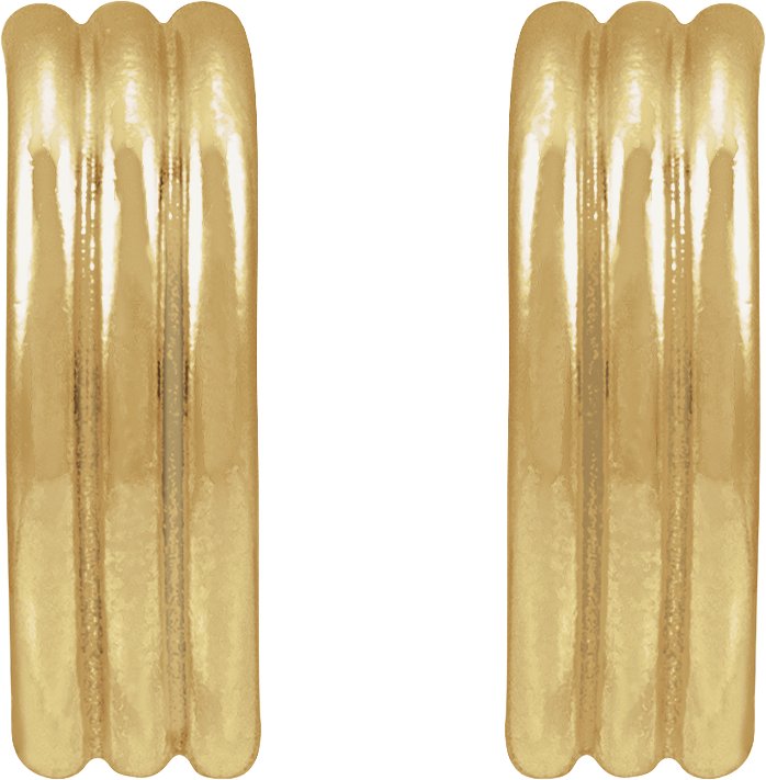 14K Yellow Gold-Filled 12 mm Hoop Earrings view 2