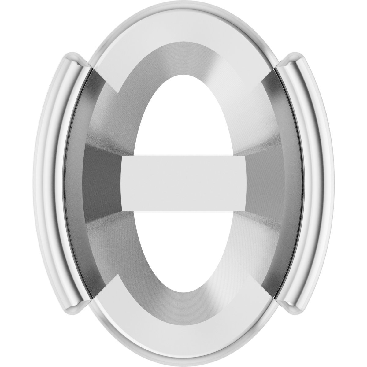 Oval Half-Bezel Earring Setting