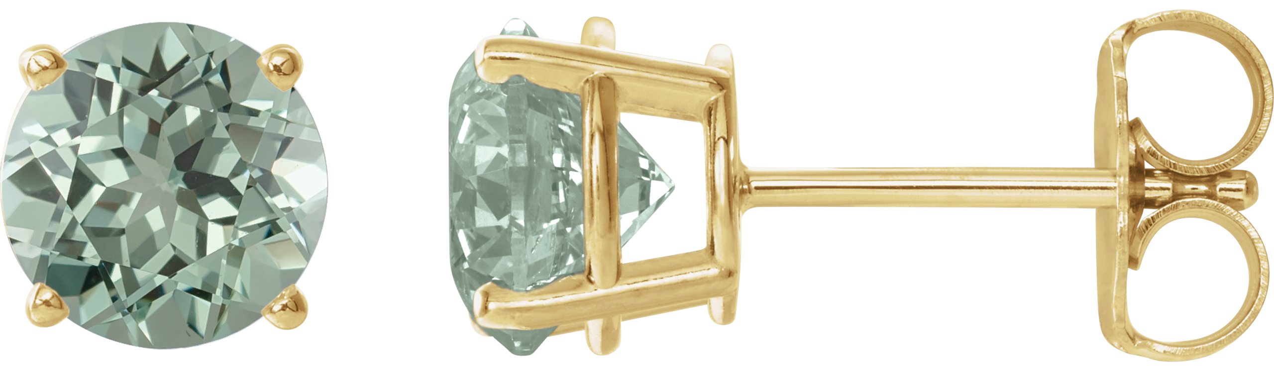 Round 4-Prong Lightweight Stud Earrings