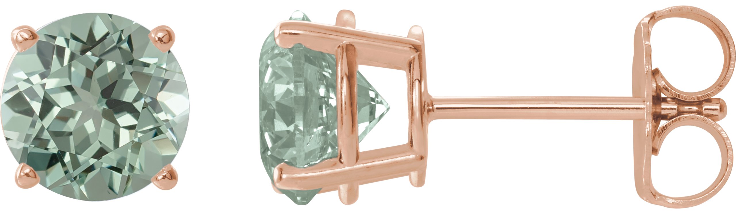 Round 4-Prong Lightweight Stud Earrings