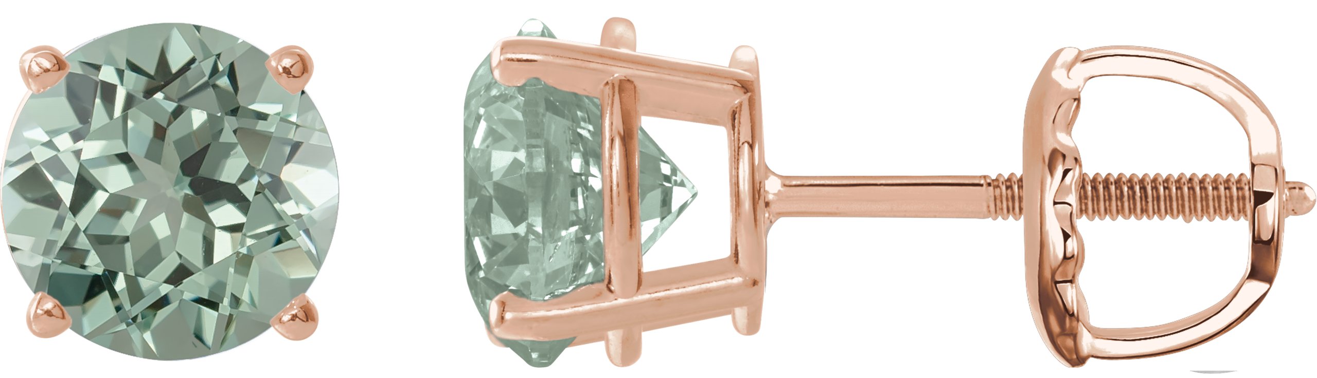 Round 4-Prong Lightweight Stud Earrings