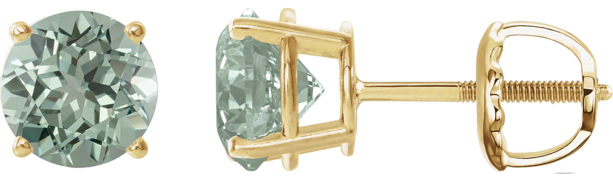Round 4-Prong Lightweight Stud Earrings