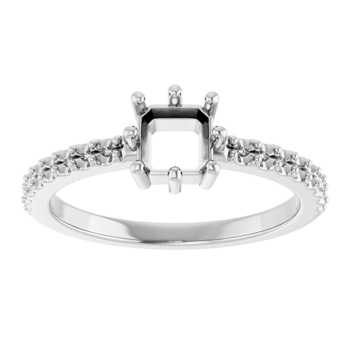 8x8 mm Cushion Ring Mounting view 3