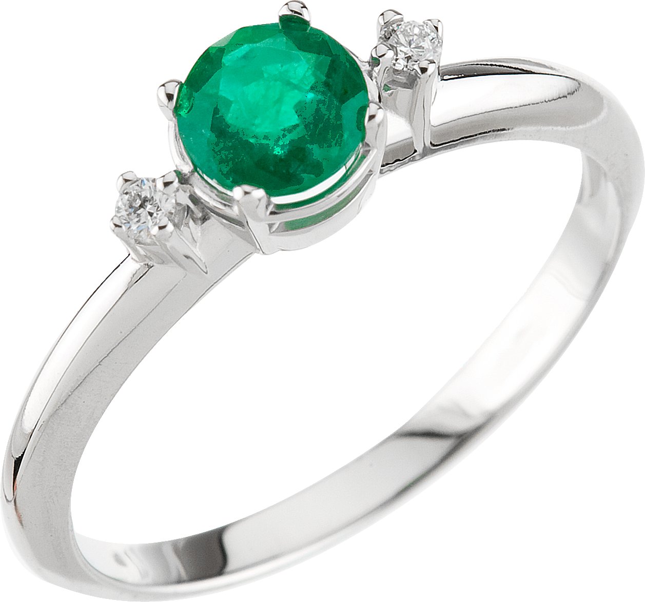 Natural Emerald & .04 CTW Natural Diamond Ring