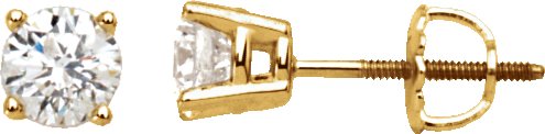 14K Yellow 2 CTW Natural Diamond Stud Earrings