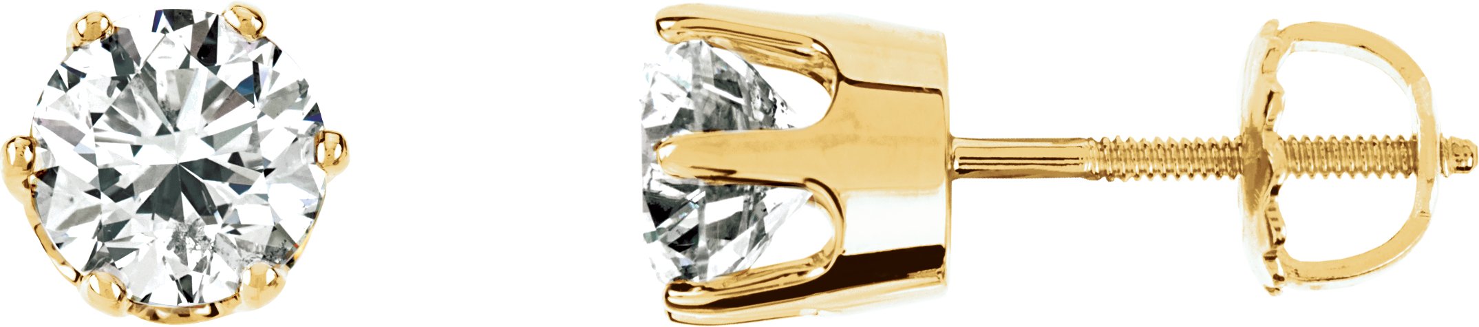 Round 6-Prong Stud Earrings