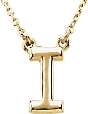 14K Yellow Block Initial I 16 inch Necklace Ref. 2761284