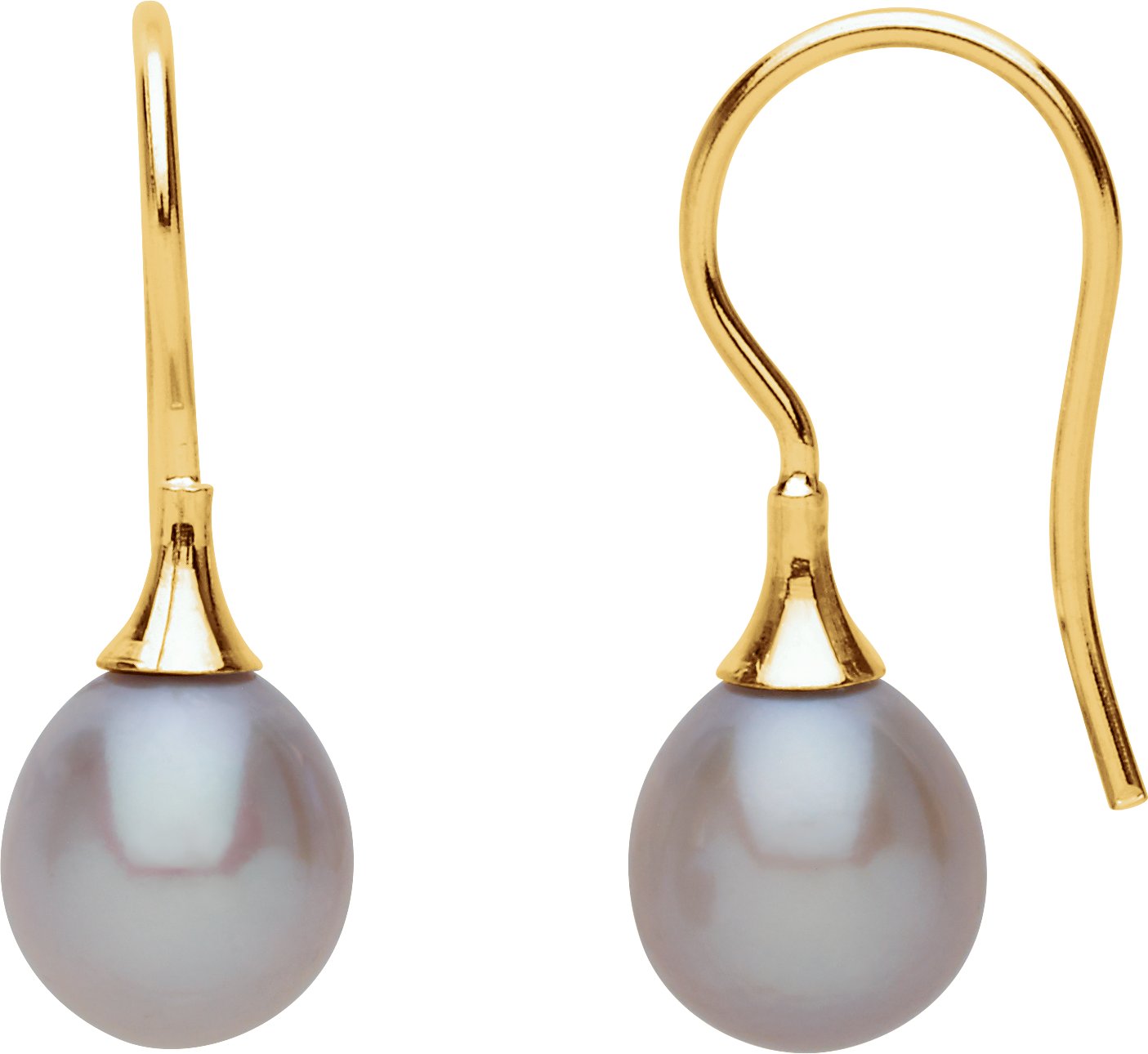 14K Yellow Gray Freshwater Cultured Pearl Earrings Ref. 2922882