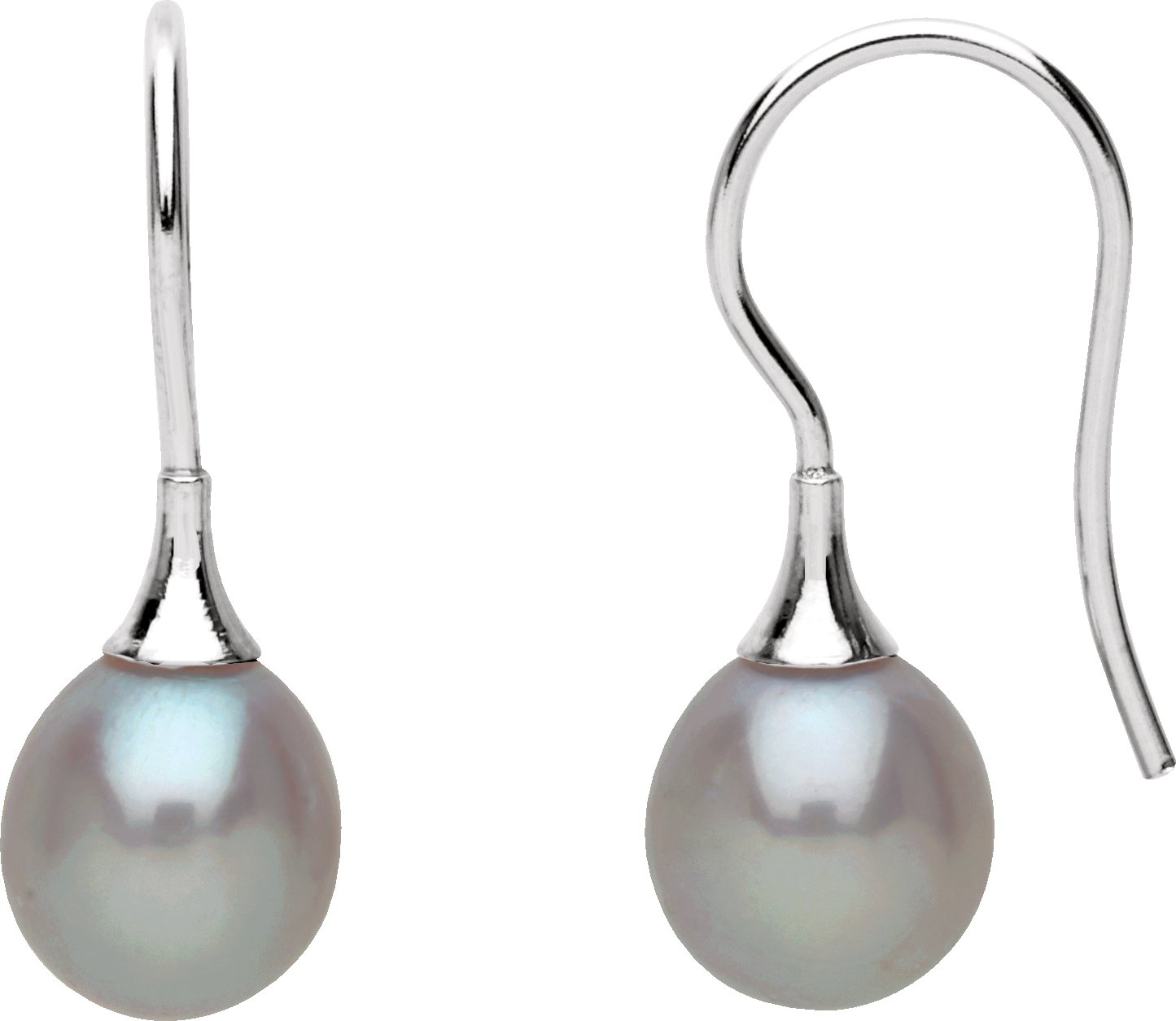 14K White Gray Freshwater Cultured Pearl Earrings Ref. 2922903