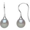 14K White Gray Freshwater Cultured Pearl Earrings Ref. 2922903