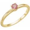 14K Yellow 3 mm Natural Pink Tourmaline Ring