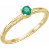 14K Yellow 3 mm Lab-Grown Emerald Ring