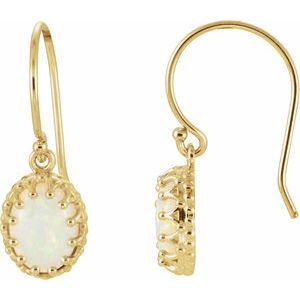 14K Yellow Opal Earrings