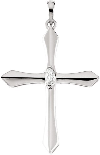 Solitaire Cross Pendant