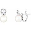 14K White Freshwater Cultured Pearl and .375 CTW Diamond Earrings Ref. 9396953