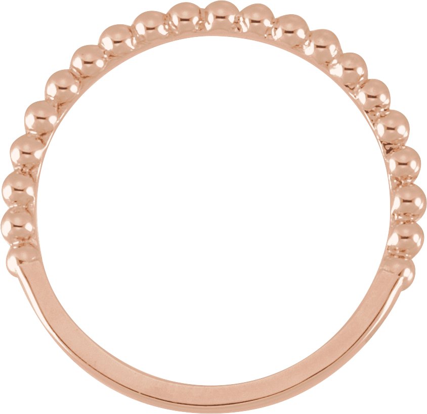 Alternative view of Beaded Band – 14K Rose Gold