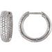 Sterling Silver Imitation Cubic Zirconia Inside-Outside 14.25 mm Hoop Earrings