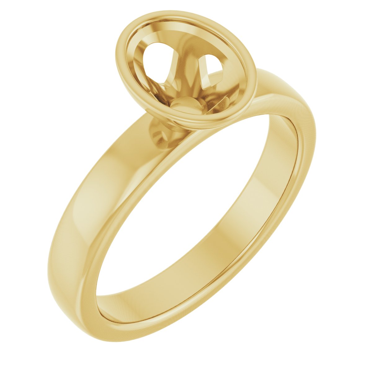 Bezel-Set Solitaire Engagement Ring or Band