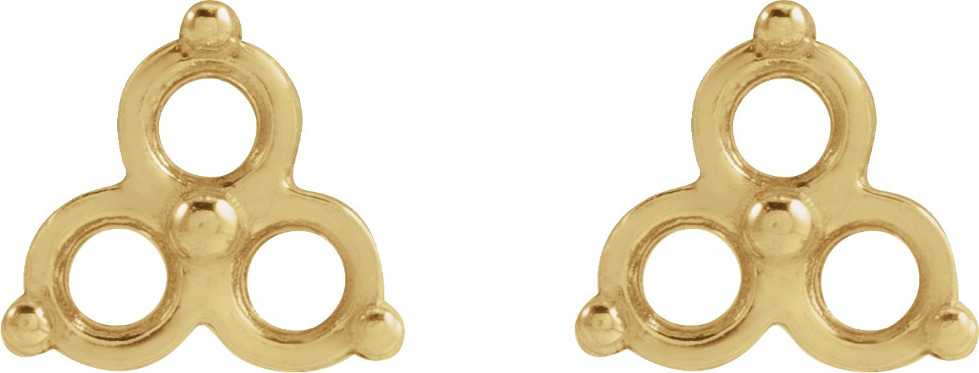 Three-Stone Cluster Earrings