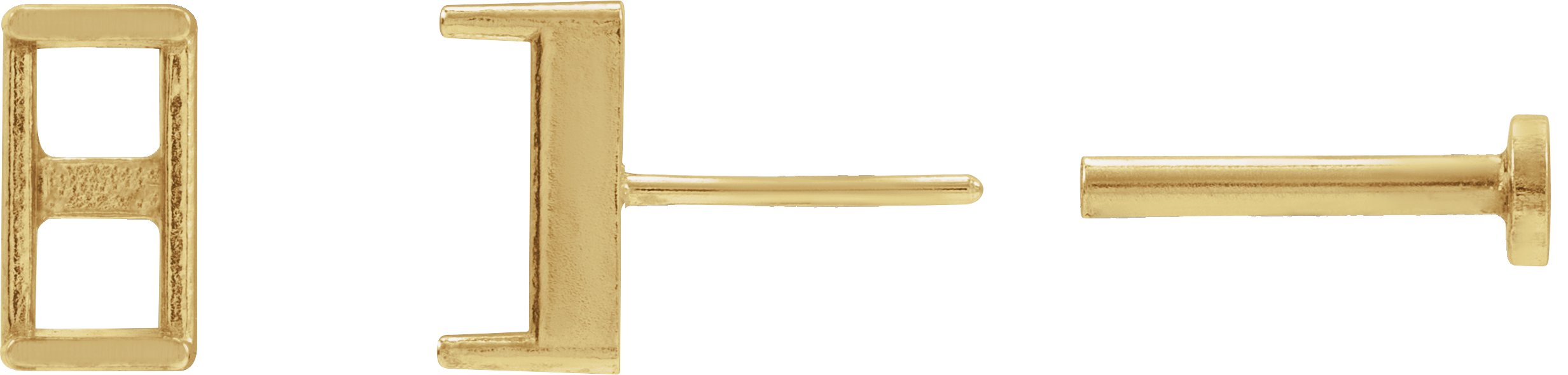 Straight Baguette Channel-Set Stud Earrings