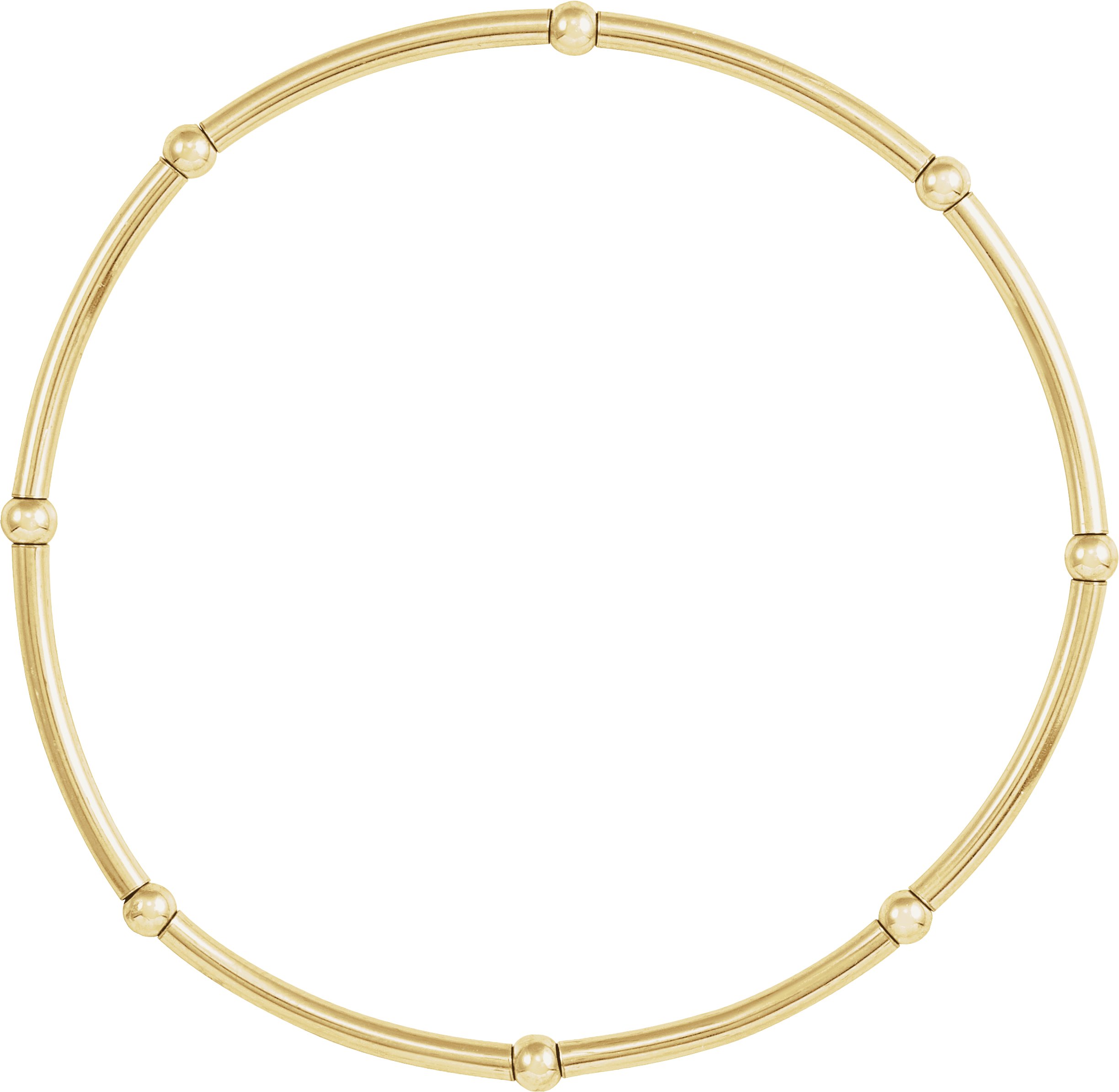 14K Yellow Gold-Plated Elastic Bead 6 1/2