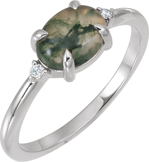 Natural Onyx & .03 CTW Natural Diamond Ring