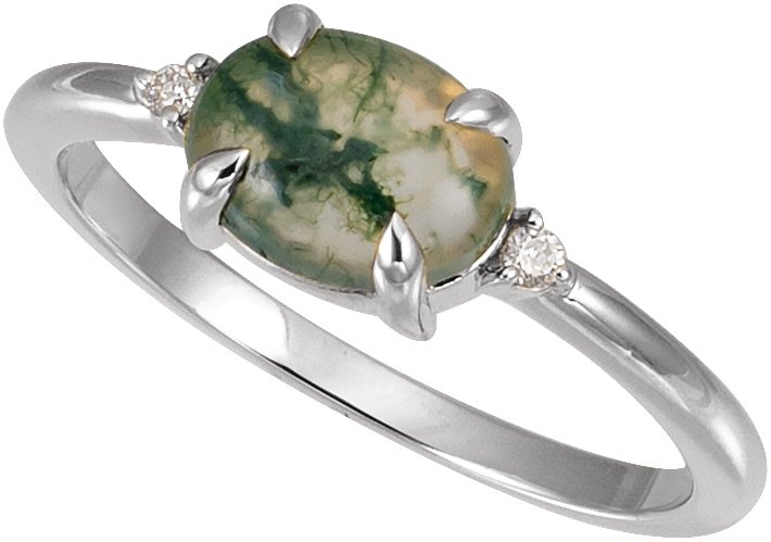Natural Onyx & .03 CTW Natural Diamond Ring view 4