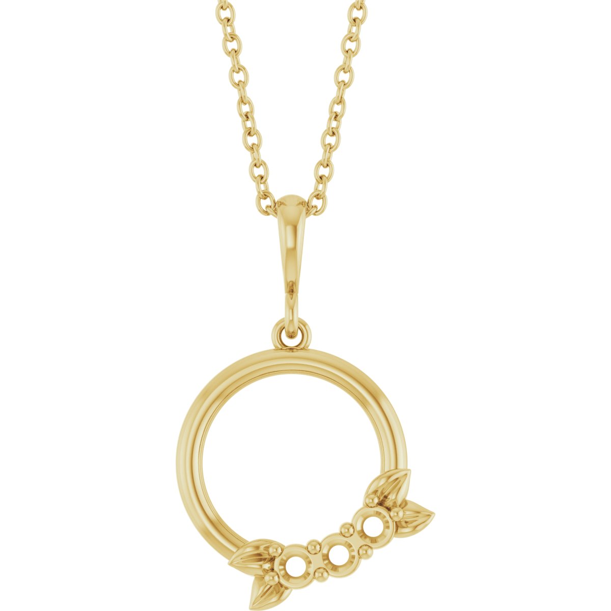 Family Circle Leaf Necklace or Pendant