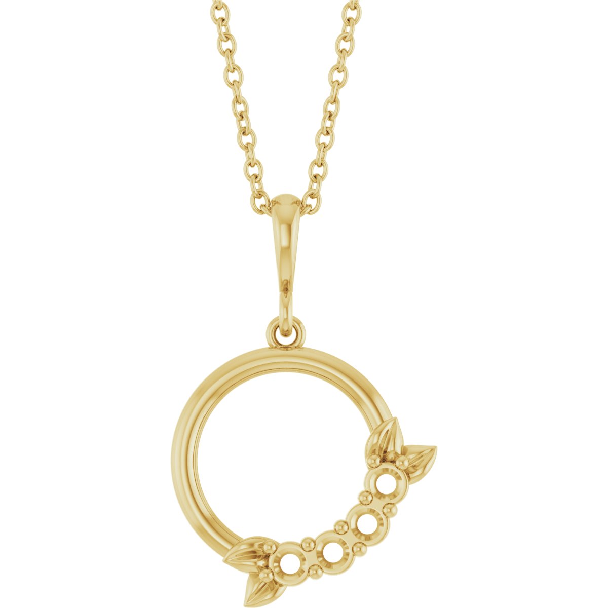 Family Circle Leaf Necklace or Pendant