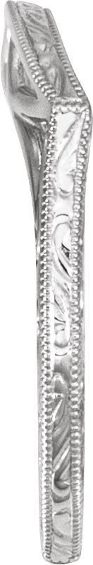 14K White Engraved Matching Band-3