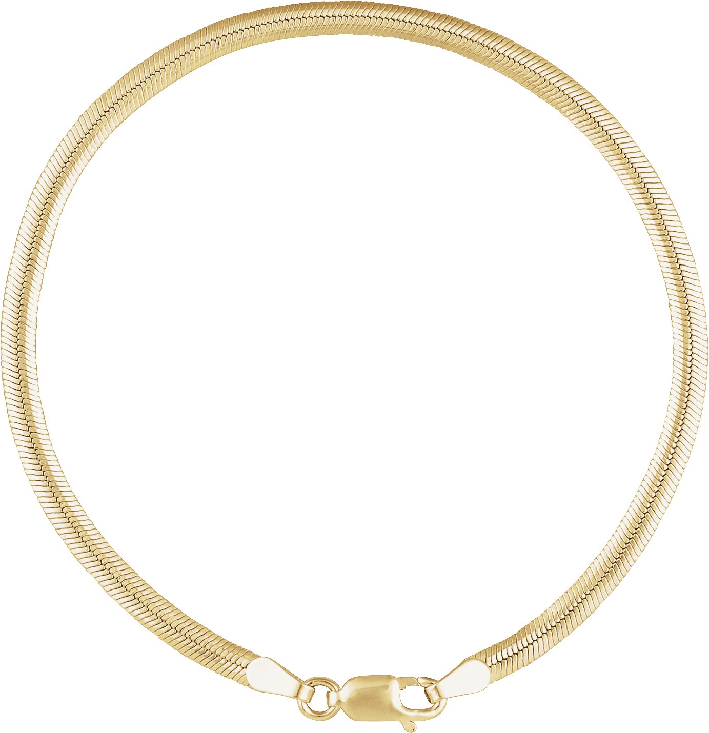 14K Yellow Gold-Filled 3 mm Oval Snake 7 Chain