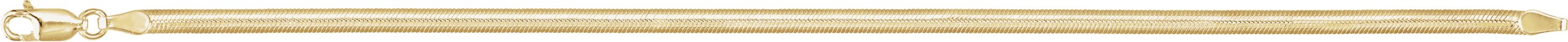 14K Yellow Gold-Filled 3 mm Oval Snake 7 Chain