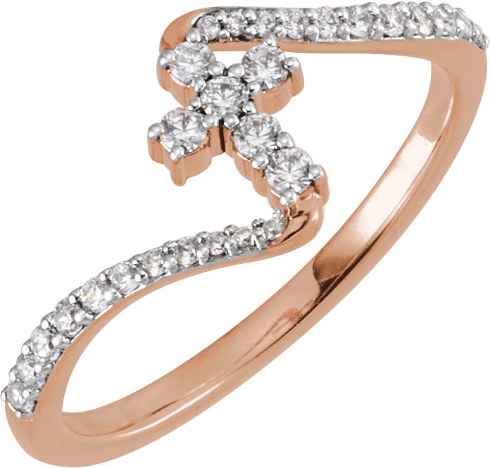 Accented Cross Bypass Ring