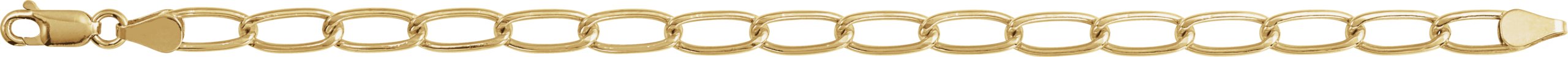 14K Yellow Gold-Filled 5.7 mm Elongated Curb 7 Chain