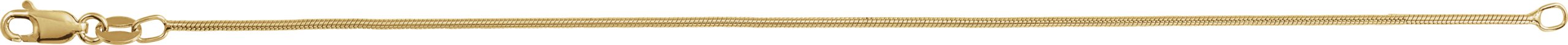 14K Yellow Gold-Filled 1.2 mm Round Snake 7 Chain